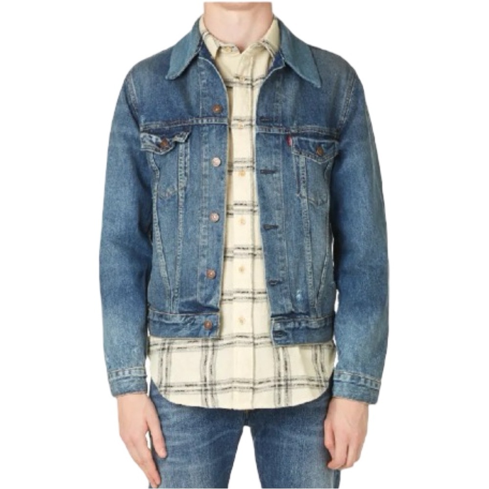 Rare LEVI'S Vintage Clothing Longhorn Shirt 100% Wool Made In Italy Plaid Small - Picture 4 of 16